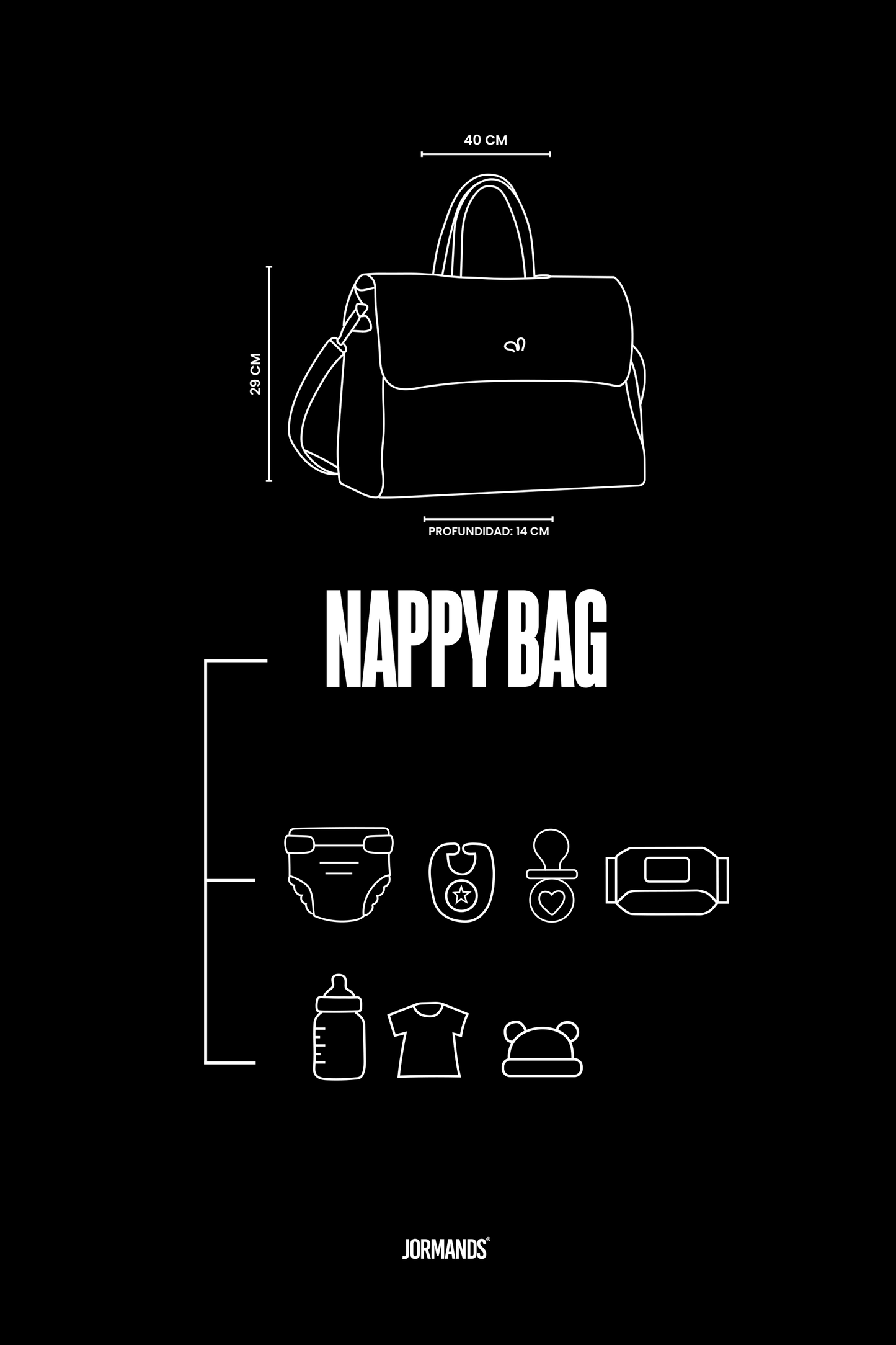 Black Nappy Bag